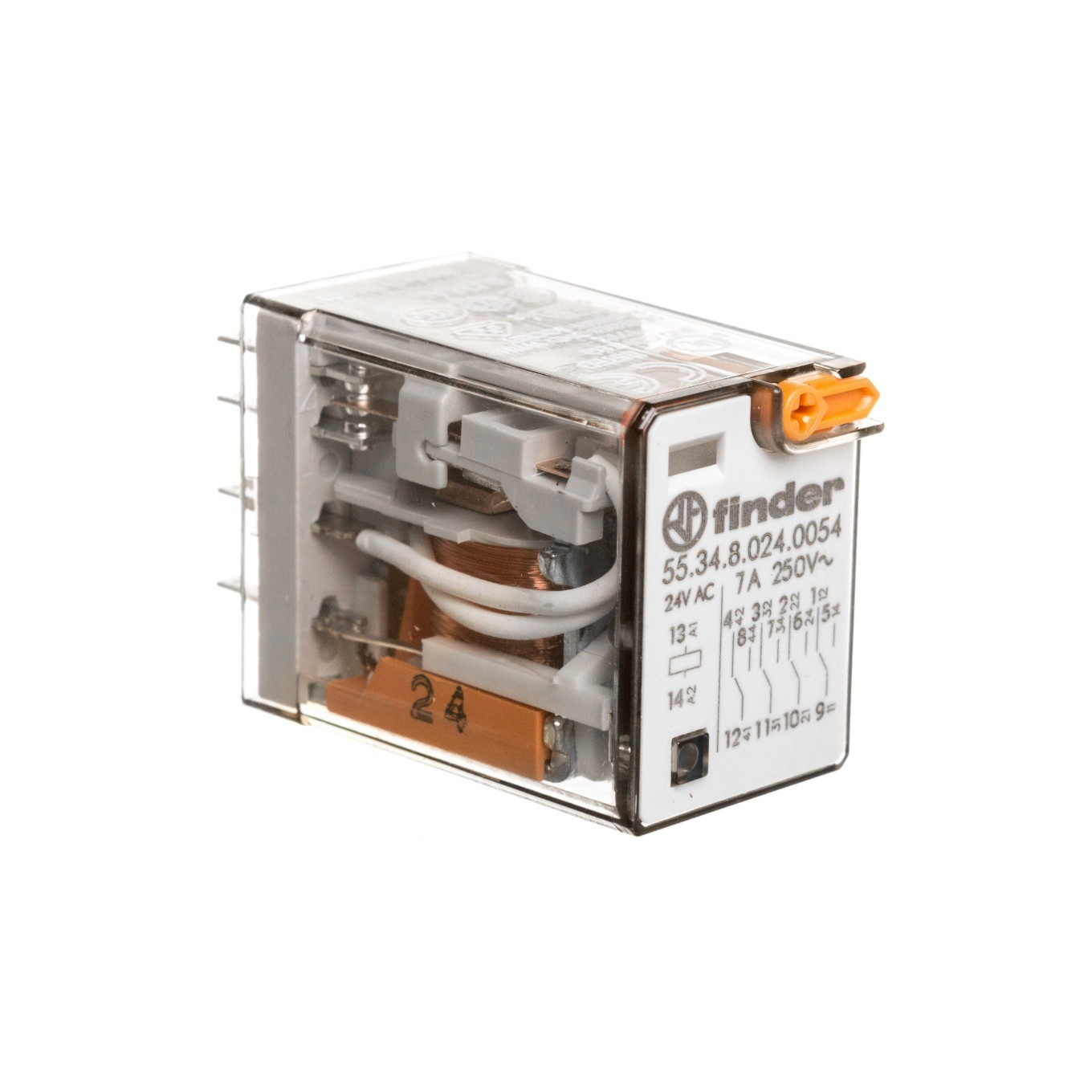 4P 7A Industrial Relay 24V AC Push Button 55.34.8.024.0054