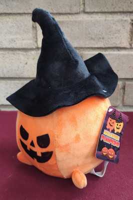 Halloween Kürbis mit Hexenhut Plüsch - Neu mit Etikett - ca. 10 Zoll groß