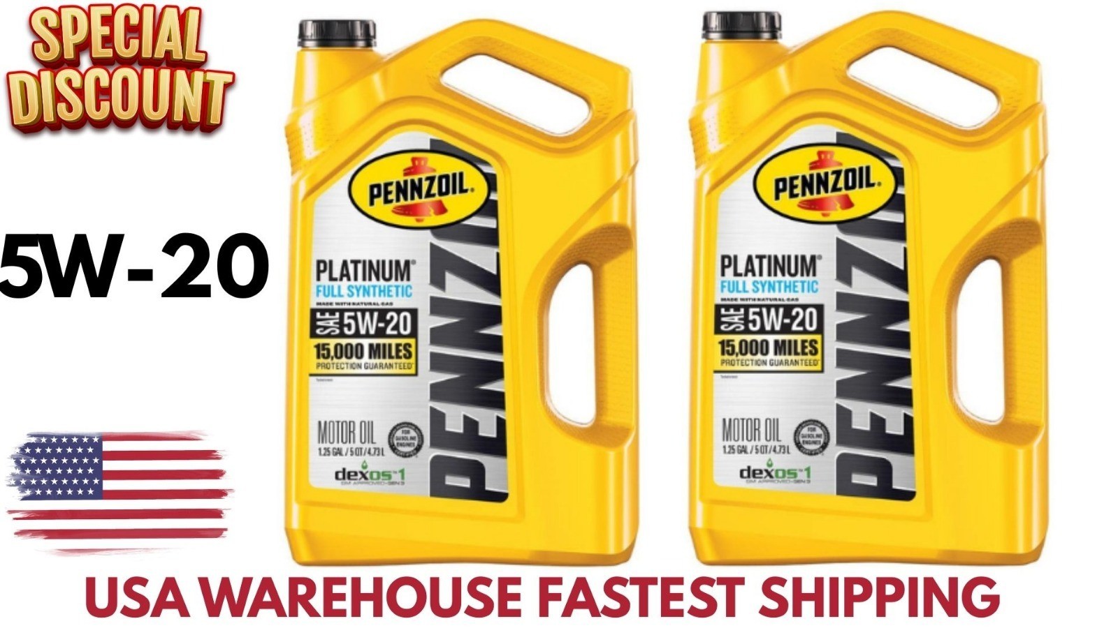 Platinum Full Synthetic 5w-20 Motor Oil, 5-quart