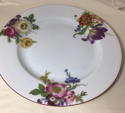 (6) Philippe Deshoulieres Limoges France Floral Baudelaire Salad Dessert Plates