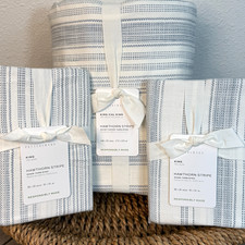 POTTERY BARN HAWTHORN STRIPED COTTON DUVET CO...