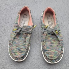 Hey Dude Wendy Sox Shoes Womens 6 Peacock Pink Multicolor Casual Slip On