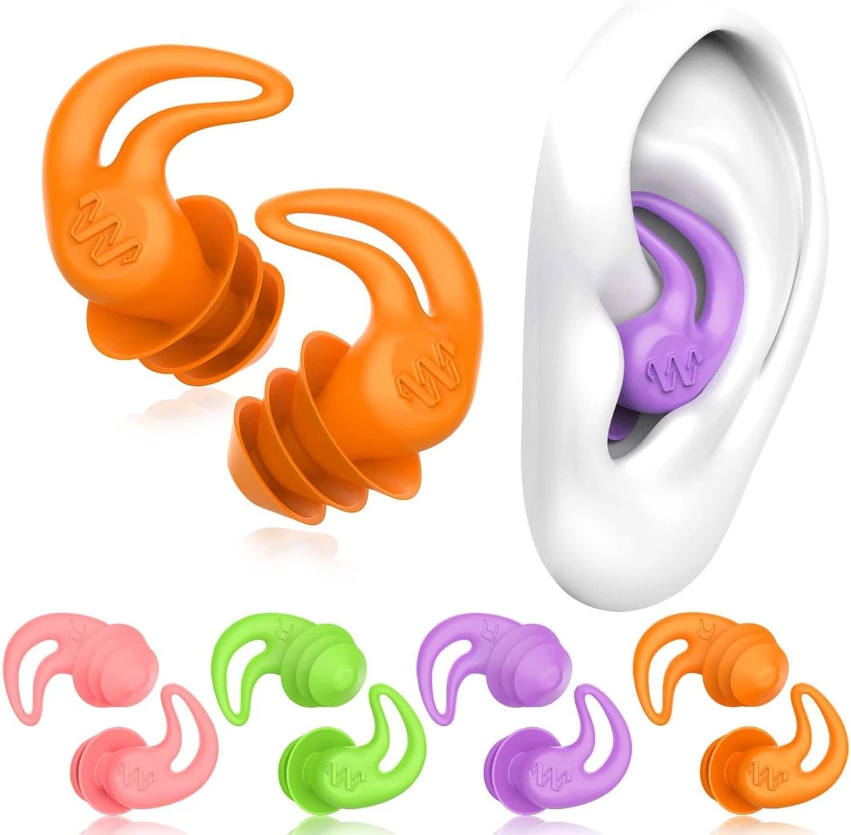 Tappi per le orecchie da nuoto in silicone impermeabile di alta qualà Set di clip per naso Tappi per le orecchie confezionati in scatola per il surf, immersioni e apprendimento di nuoto