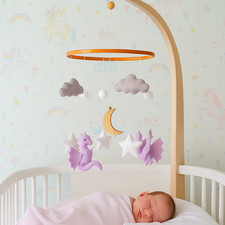 Dragon Baby Mobile Cloud Felt Crib Nursery Neutral Baby Shower Gift Handmade