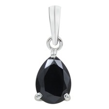3.50Ct Certified Natural Jet Black Diamond Pendant In 925 Silver Tariffs Free