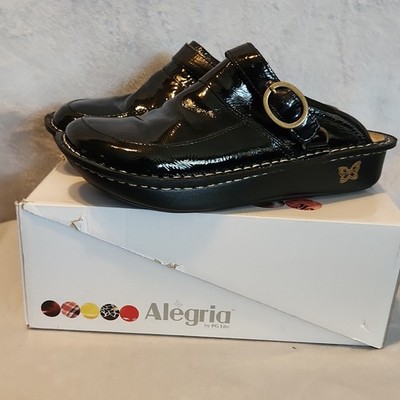 Alegria SEV-101 Women s Black Patent Leather Comfort Clog Mule US 10.5