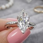 2.5CT Marquise Cut Moissanite Woman's Engagement Ring In 14K Solid White Gold — photo 7