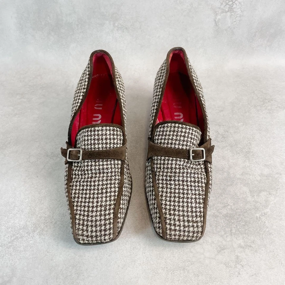 MIU MIU Loafers Shoes EU 37 US 7 Black White Authentic - Image 3 of 4