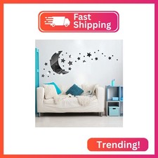 Moon Star Mirror Wall Stickers, 146 PCS Stars  Crescent Moon, 3D Art Decals for