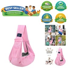 Convenient Dog and Cat Sling Carrier - Pink Soft Tote for Travel Adventure
