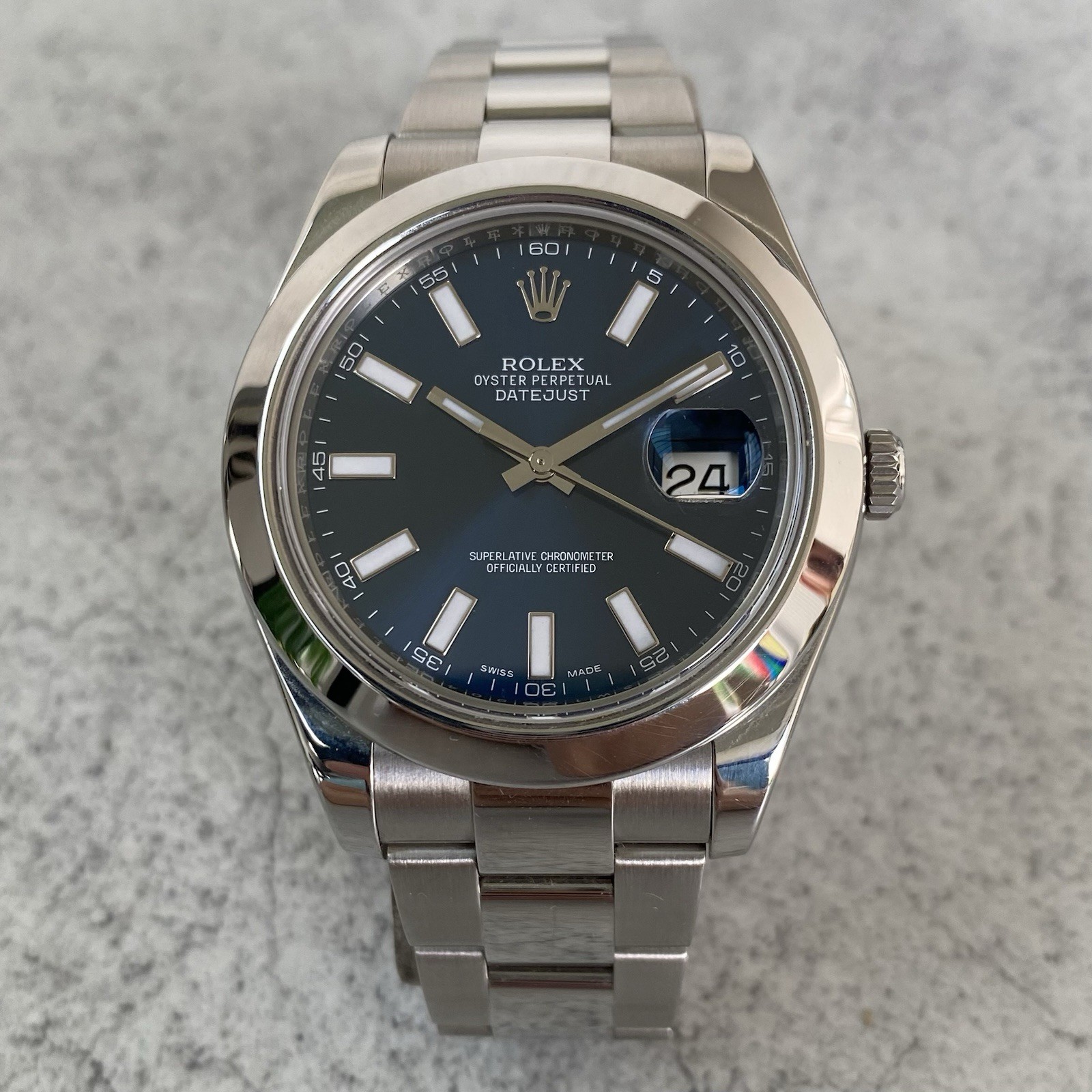 2016 Rolex Datejust 116300 Oyster Perpetual Blue 41mm Watch - Full Set