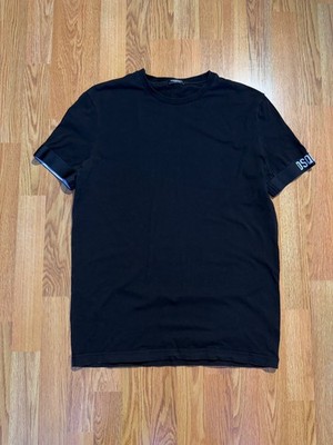 DSQUARED2 Black T-Shirt with Logo Sleeve Band   Size L   Authentic