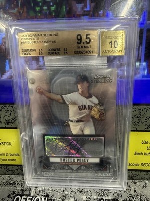 2008 Bowman Sterling Buster Posey Prospects Rookie Autograph RC BGS 9.5 Auto 10