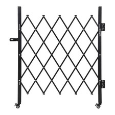 Heavy Duty 6FT Expandable Safety Barrier,Folding Steel Security Gate 360 Caster