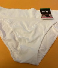 NEW MAIDENFORM WHITE SEAMLESS BIKINI PANTIES / Large / Size 7 / 13