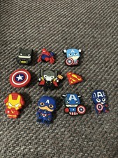 10 Super Hero Silicone Shoe Charms For Croc Shoes. Unused Spider-Man, Thor, Etc