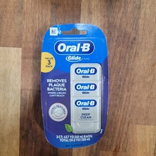 Oral-B Glide 3-PACK DEEP CLEAN MICRO-TEXTURED DENTAL FLOSS COOL MINT Wax Coating