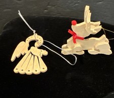 Wooden Cutout Christmas Ornaments Angel 3D Reindeer 2  