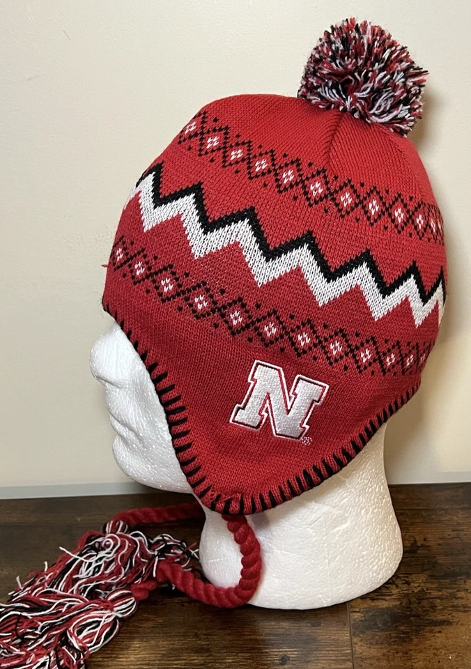 Adidas Nebraska Cornhuskers Juvenil Borla Tejido Pom Gorro Foto 3 de 4