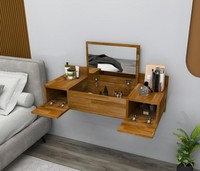 Luxus Braun Schminktisch Mit Spiegel Modern Konsole Kommode Schlafzimmer