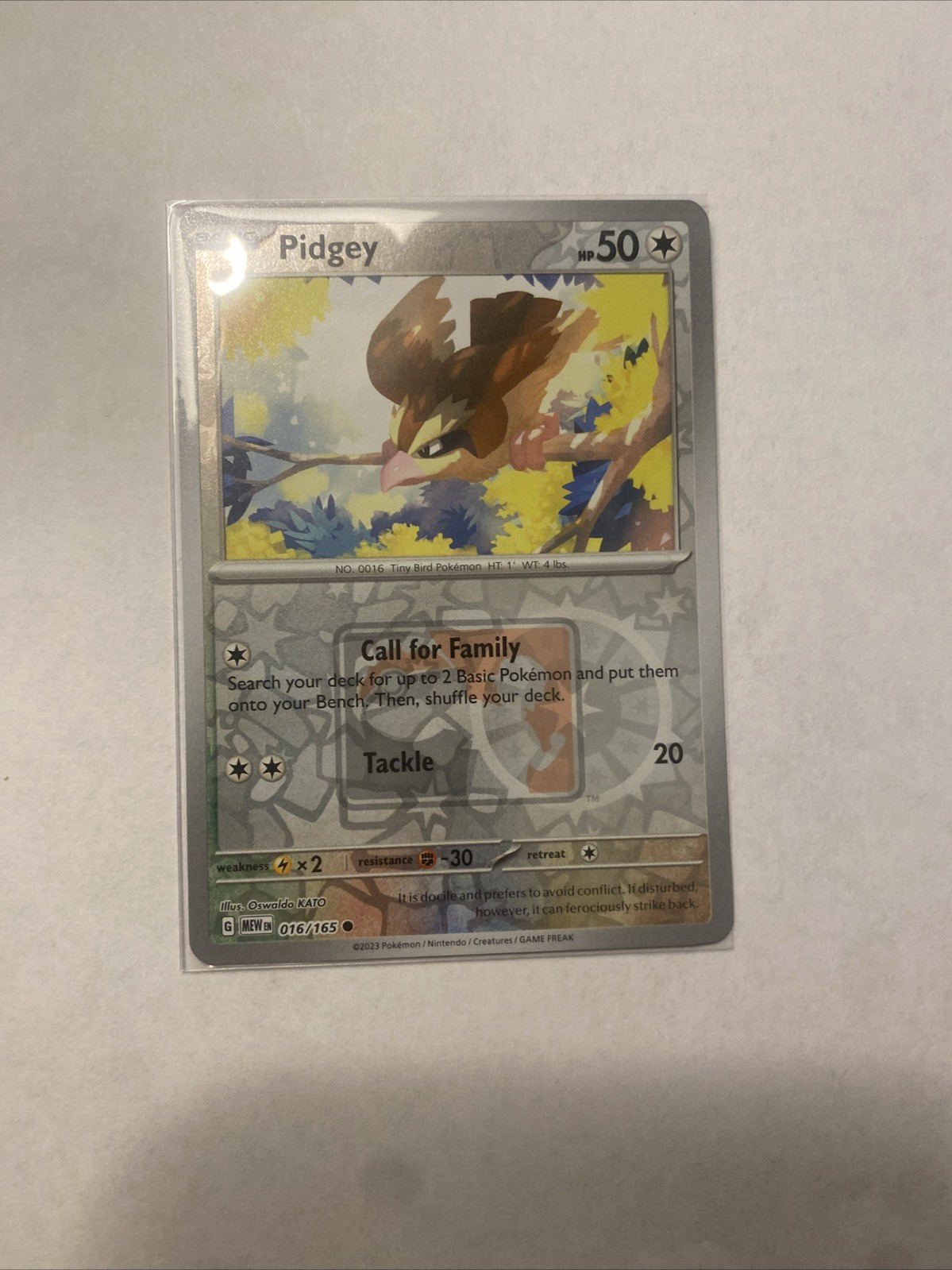 Pokemon 151 Pidgey 016/165 Reverse Holo Play! League Stamp Promo NM