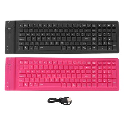 Foldable Silicone Keyboard 108 Keys Waterproof Full Sealing Design Mute Typin CB