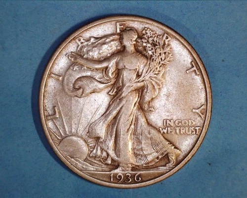 1936 WALKING LIBERTY "SILVER" HALF DOLLAR VF COND.  **1114-5