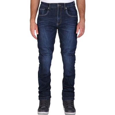 Mens Motorcycle Jeans Trousers W36-L32 - Modeka Glenn II 2 - Soft Wash Blue