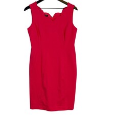 Talbots Dress Scallop Neckline Sheath Pink Rayon Stretch - 6