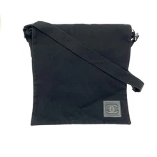 CHANEL Sports Messenger Bag Large Flap Coco Mark Sweat x Leather 432322