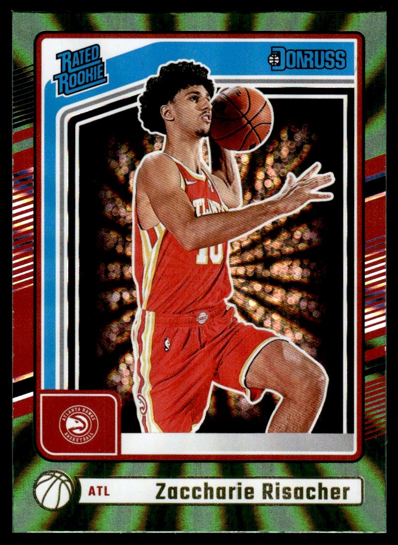 2024-25 Donruss Green Holo Laser Zaccharie Risacher Rookie Atlanta