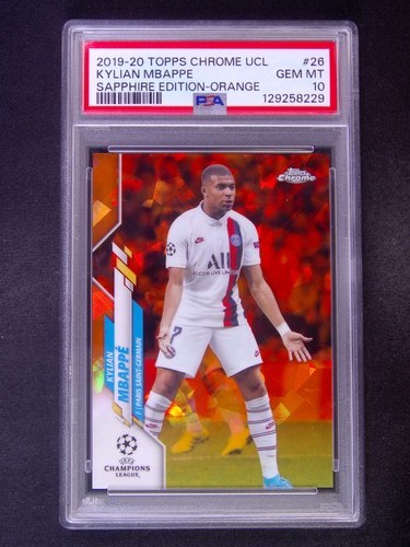 2019-20 Topps Chrome UCL Kylian Mbappe #26 Sapphire Orange /50 PSA 10