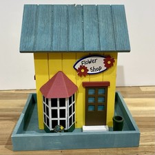Wooden Bird Feeder Yellow Flower Shop 8  x7  