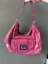 Rare Pink Guess Shoulder Bag Logo G Crocodile...
