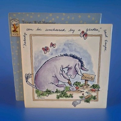 Disney Eeyore Trivet/Wall-Hanging Ceramic Garden Carrots Spring 6''x6''x1/4''
