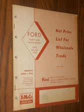 1928-1955 Ford Car Truck Parts Price List Catalog Original Book April 1955