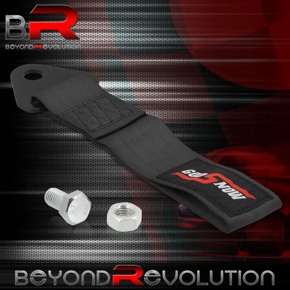 Fita preta para Jeep Godsnow chassi dianteiro traseiro puxando alça de reboque de emergência - Imagem 3 de 3