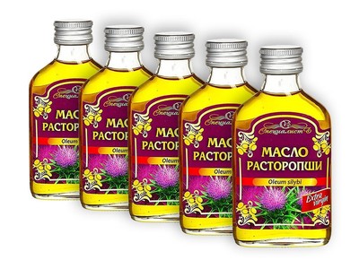 Mariendistelöl 5 x 100 ml kaltgepresst ungefiltert Distelöl Масло расторопши