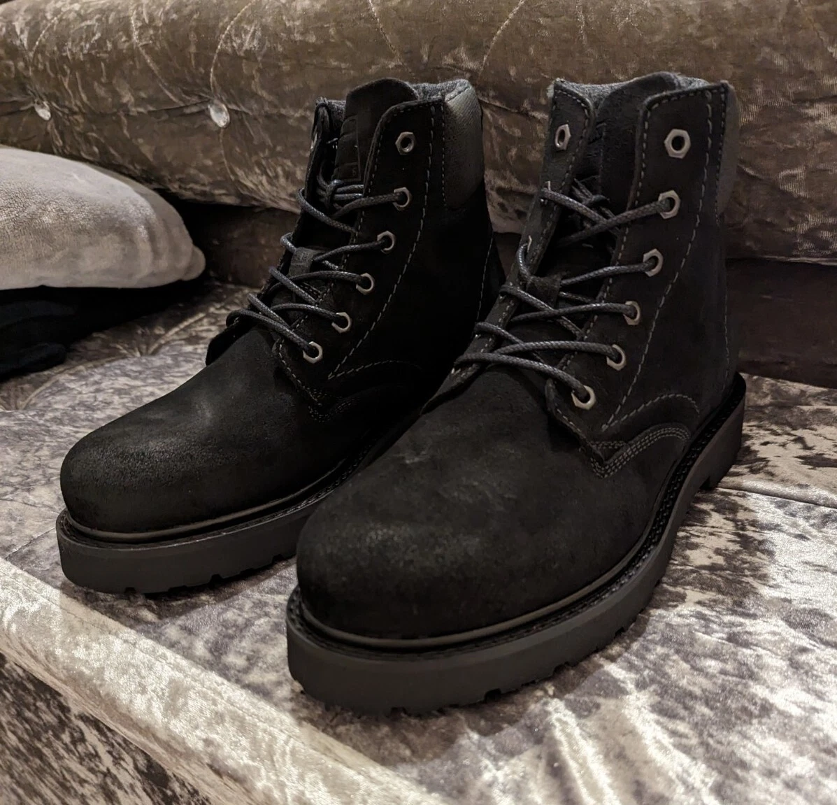 Mens black shop worker boots