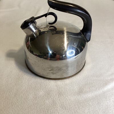 Vintage Paul Revere Ware copper bottom whistling tea pot or kettle