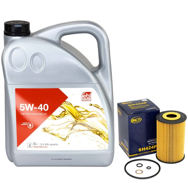 MotoröL Set 5W-40 5 Liter + ÖLfilter SH 424 P FüR BMW 3Er Cabriolet-image