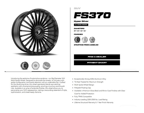 FITS LINCOLN NAVIGATOR 22 BLACK WHEELS RIMS F-150 FLOATING CAP FS370 GLOSS BLACK - Picture 5 of 5