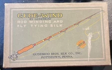 Original Box 50 Yd. Spools Gudebrod Bros Silk Size E Gude-Wind NOS Red/yellow