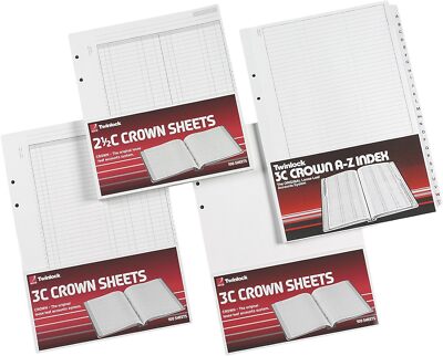Rexel Twinlock Crown 3C Nachfüllblätter Treble Cash (Packung mit 100 Blatt), weiß