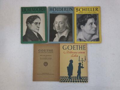 Lot of 5 BILDER AUS SEINEM LEBEN Goethe Eichendorff Holderlin Schiller 1950s