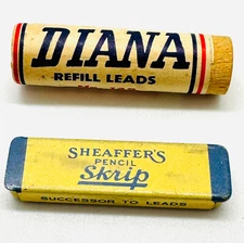 Lot Vtg NEVER OPENED Diana Pencil Lead Tube & Sheaffer's Successor to Leads Tin