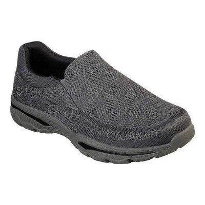 NEW Mens SKECHERS CRESTON BARRON RELAXED FIT MOC TOE Grey MESH Loafer Shoes