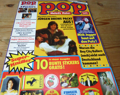 pop Nr.10- 1977 Queen/10 Sticker im Heft/Thin Lizzy/Mick Jagger/Jürgen Drews
