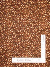 Wilmington Le Bistro Coffee Beans Toss on Cream Cotton Fabric By The Yard