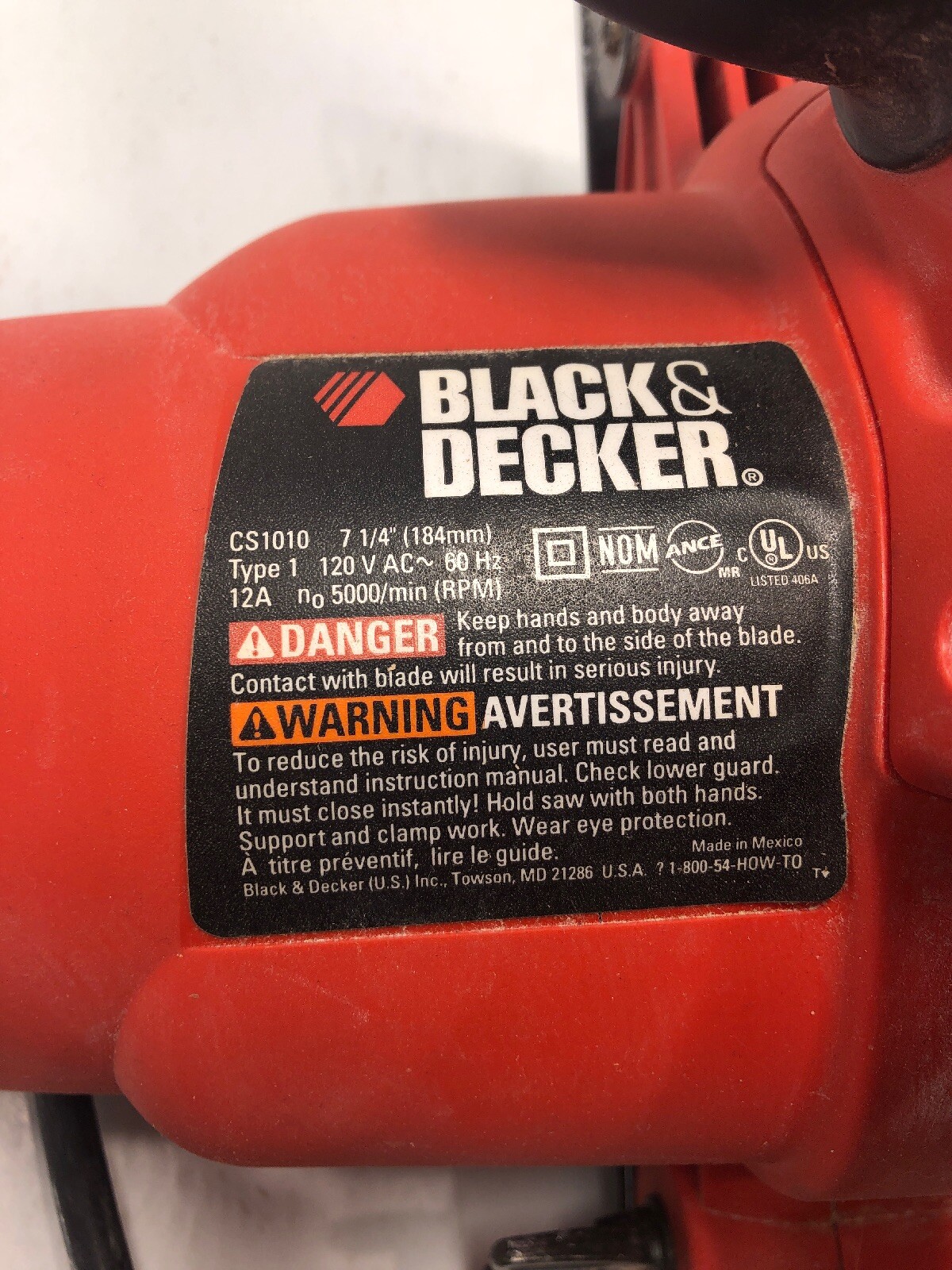 BLACK AND DECKER CS1010 CIRCULAR SAW 